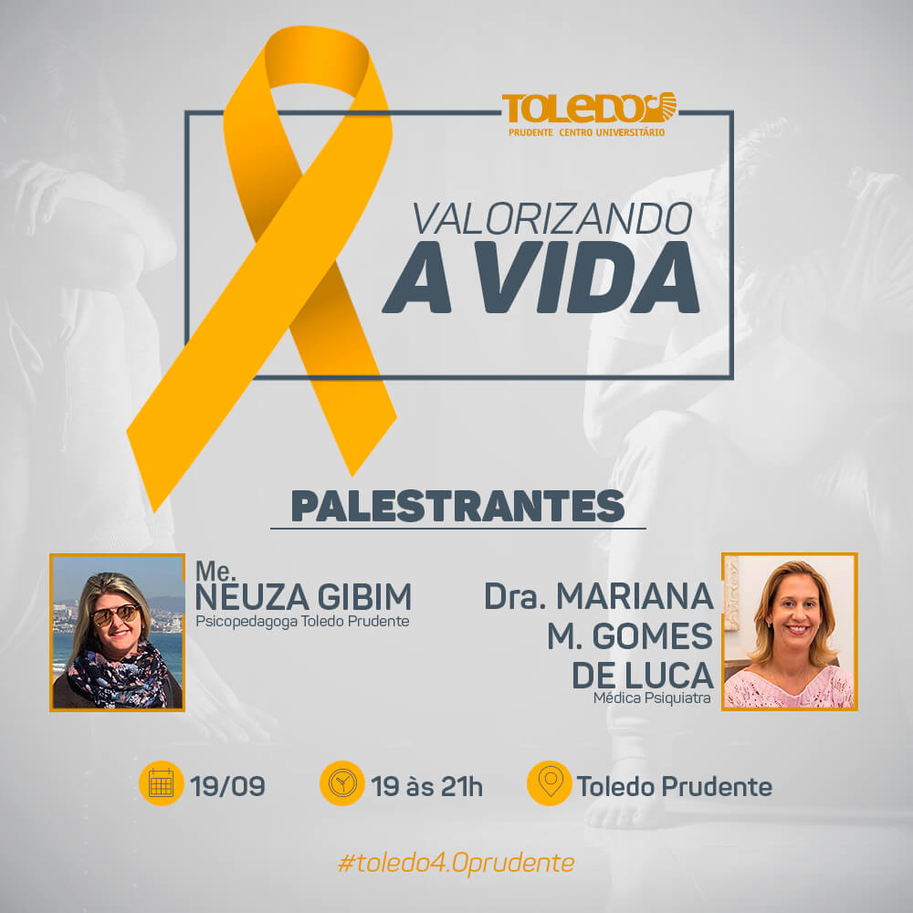 Palestra Valorizando a Vida faz parte das ações do Setembro Amarelo